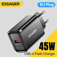 Essager 45W USB A Charger Flash Charge QC3.0 FCP SCP Fast Charging for Samsung Huawei Xiaomi iPad MakBook Tablet Phone Charger