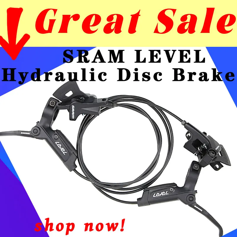 SRAM LEVEL 2-PISTONS Hydraulic Disc Brake 800/850/950-1500/1550/1600 Front & Rear Black MTB Bike