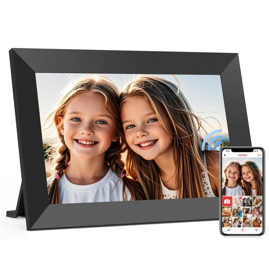 10.1 Inch WiFi Digital Picture Frame, Smart Cloud Electronic Photo Frame with HD IPS Touch Screen Slideshow 32GB Memory AutoRota