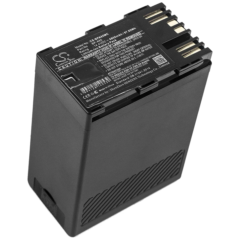 Batería de iones de litio para Canon 14.4V 6800mAh Modelos compatibles: CA-CP200L, EOS C70, EOS C80, EOS C200, EOS C200B, EOS C200 PL, EOS C300 Mar