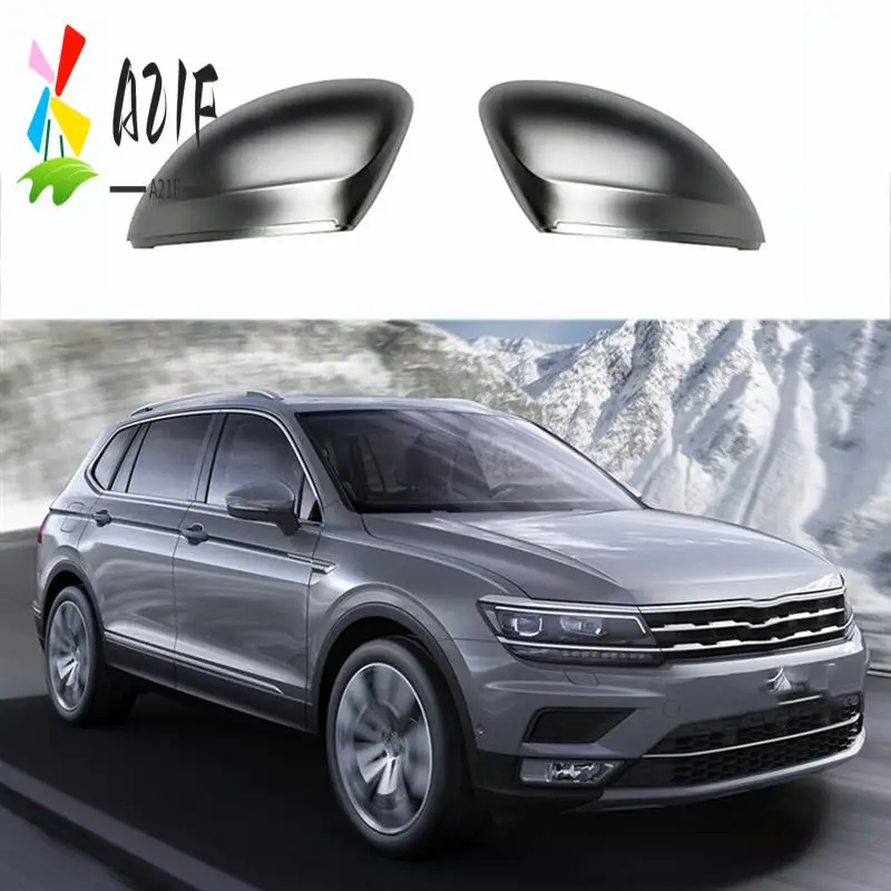 

A21F-1Pair Car Silver Rear View Mirror Cover For 2017-2020 VW Tiguan Allspace MK2 Rearview Mirror Housing Modified Pieces Access
