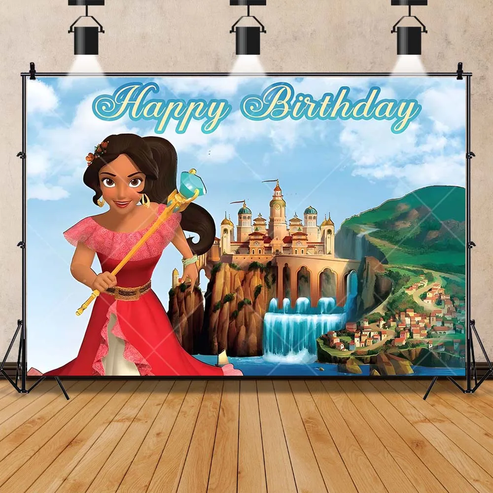 Disney Princess of Avalor Elena Backdrop Custom Girl Kid Birthday Party Decor Banner Baby Shower Photography Background Supplies