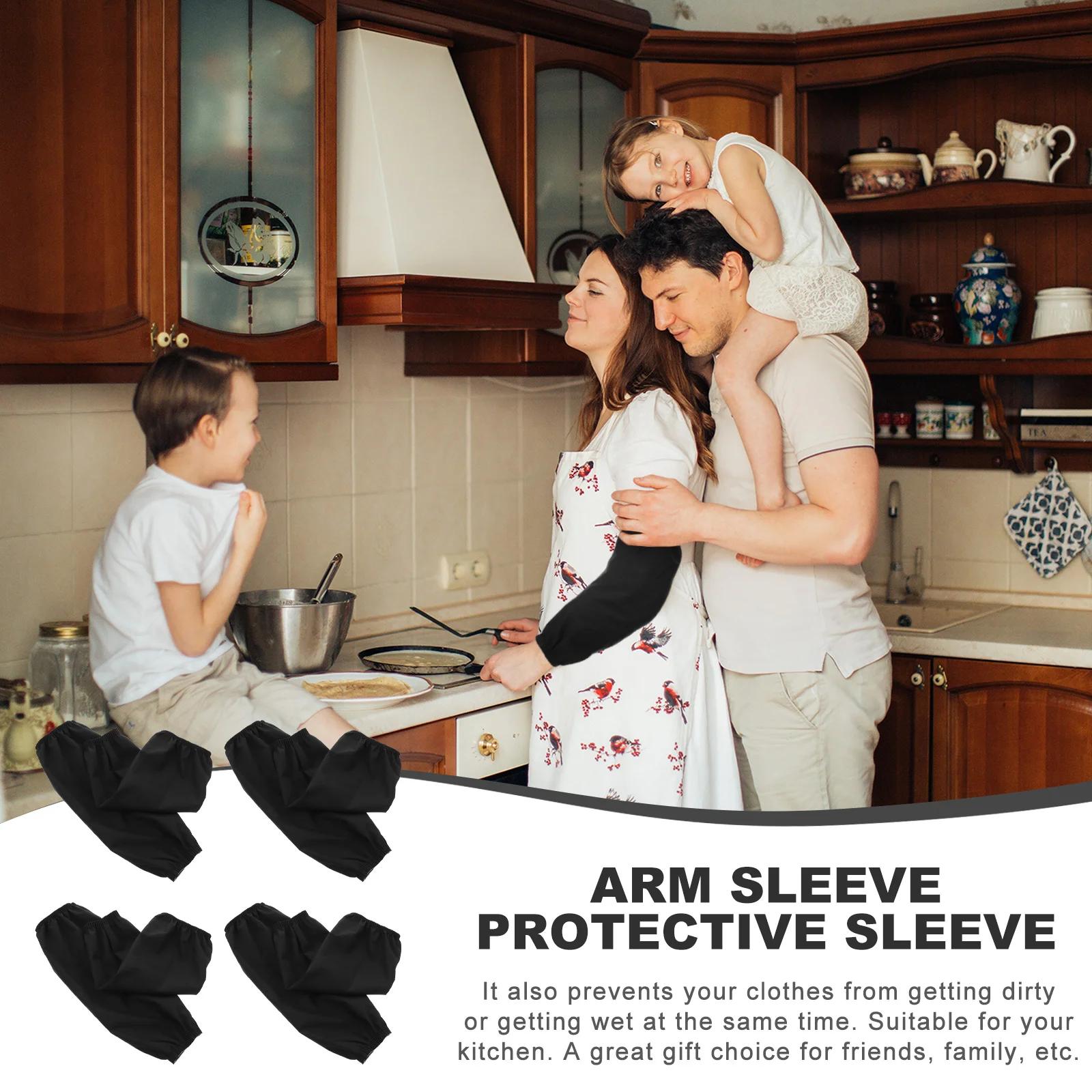 4 Pairs Waterproof and Oilproof Sleeve Arm Protectors Exquisite Sleeves Case Universal Protective Dining-room Tarpaulin Covers