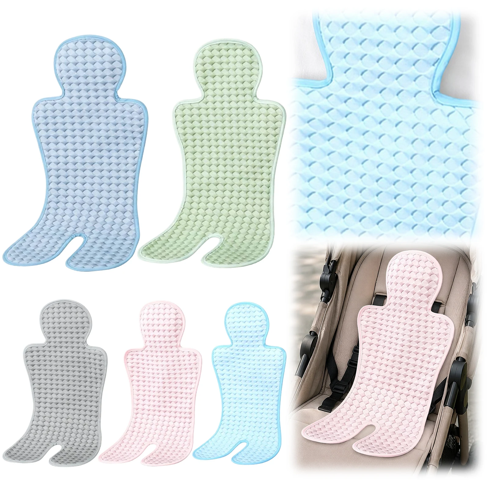 Strollers Cooling Mat Breathable Foldable Baby Car Seat Pad Reusable Soft Baby Pushchair Cushion for Home Indoor Outdoor Travel