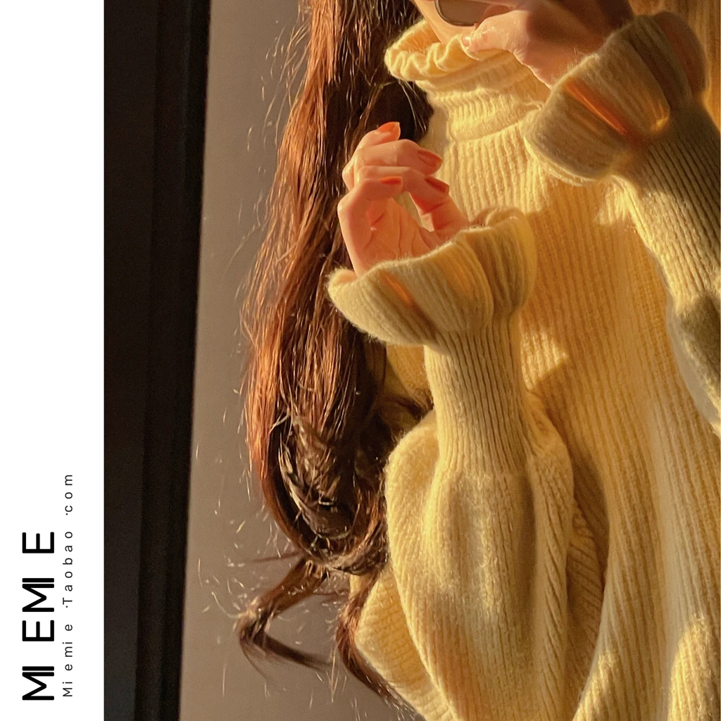 

Большой свободный свитер Thiened с деревянным воротником ain и свечом для женщин Commute Sle Regular Sve Long Sve круглый...