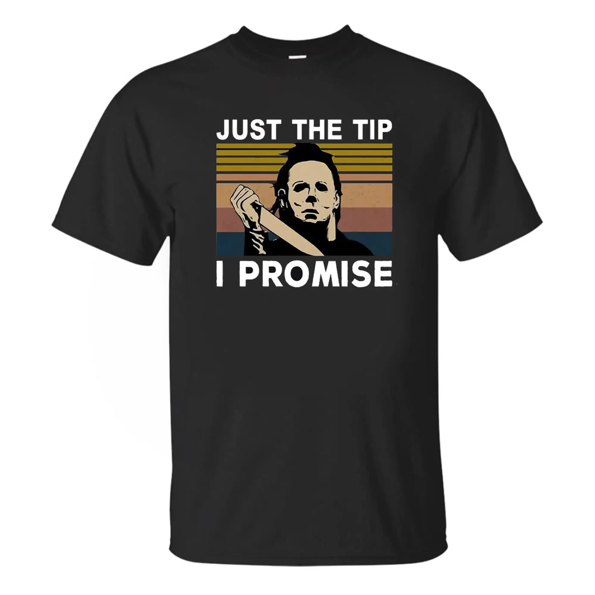 Just The Tip I Promise Horror Vintage T-Shirt,  Shirt, Halloween Shirt Black,Anime Graphic T-shirts for Men Clothing Women Tees