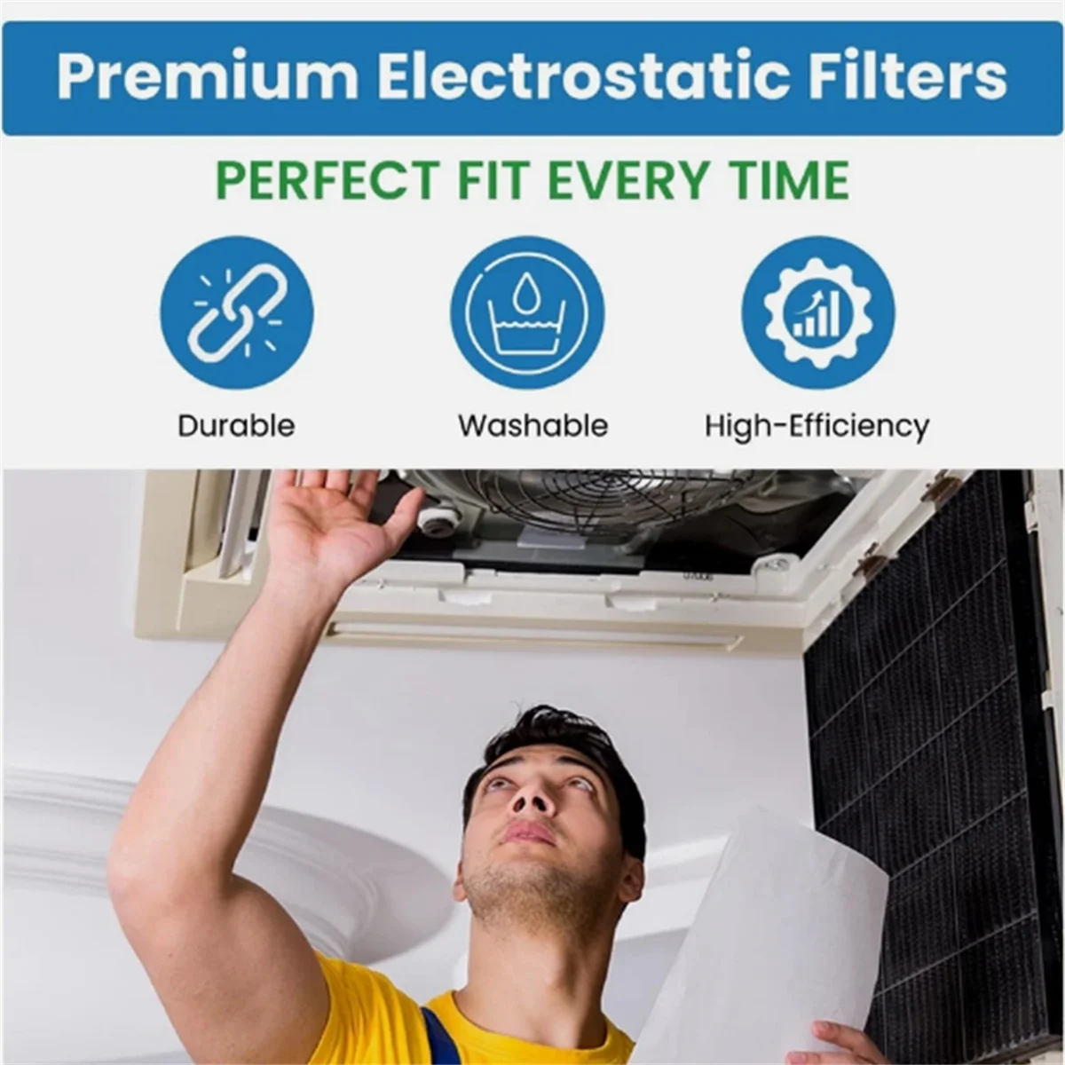 BAAQ 2er-Pack Luftfilter für Eisbereiter, 917763 Metallgeflechtfilter, passend für 917763 A-Spulen