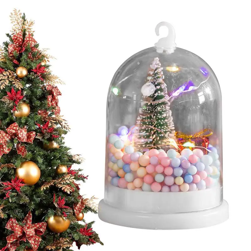 

Snow Scene Mini Christmas Tree Gifts Christmas Decoration Christmas Tree In Glass Dome Colorful Artificial Tree Christmas