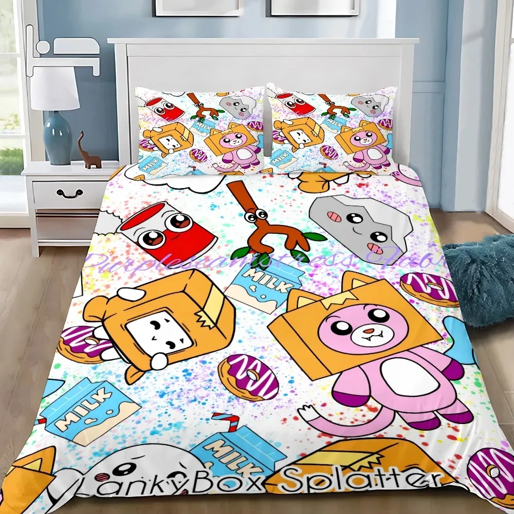 Cartoon Duvet Cover Pillowcase Bedding Set L-Lankyboxes Adult Boy Girl Bedroom Decoration Children Gift Single Double Large Size