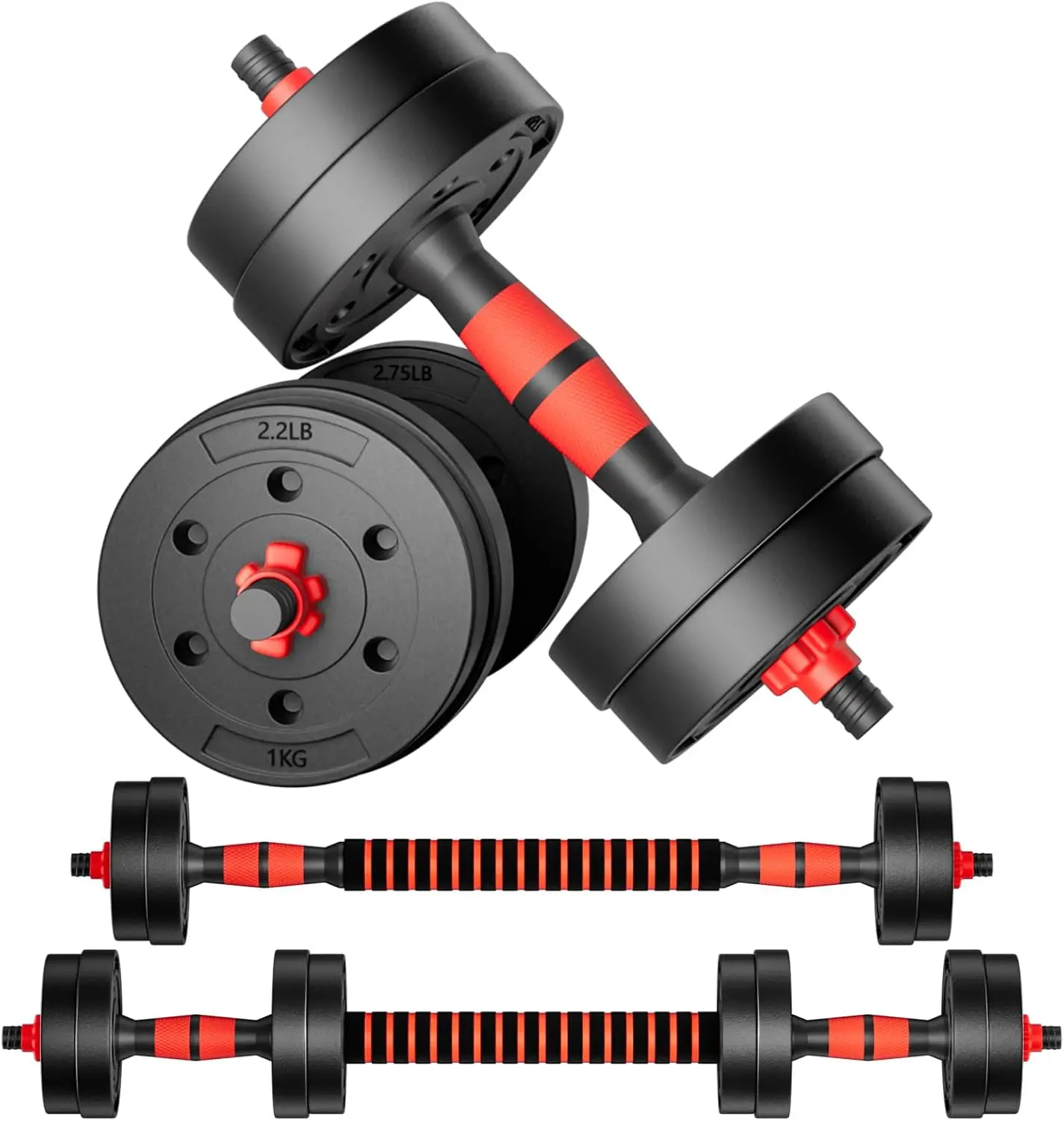 Adjustable-Dumbbells-Sets,Free Weights-Dumbbells Set of 2 Convertible To Barbell A Pair of Lightweight for Home Gym,Women