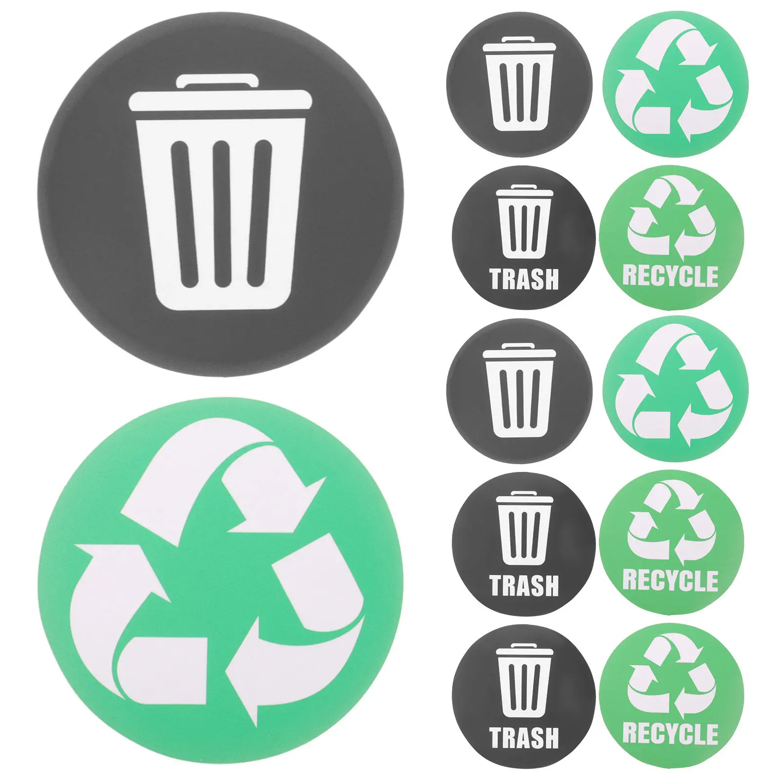 

12Pcs Recycling Trash Can Stickers Self-Adhesive PVC Garbage Classification Labels for Kitchen Office School Waste Sorting Bins