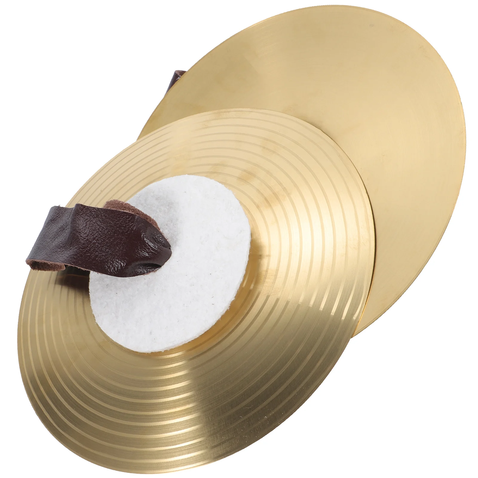 

1Pair Portable Alloy Cymbals for Hand Use Smooth Edge Design Comfortable Grip Rope Included Great for Kids Musical Instrument