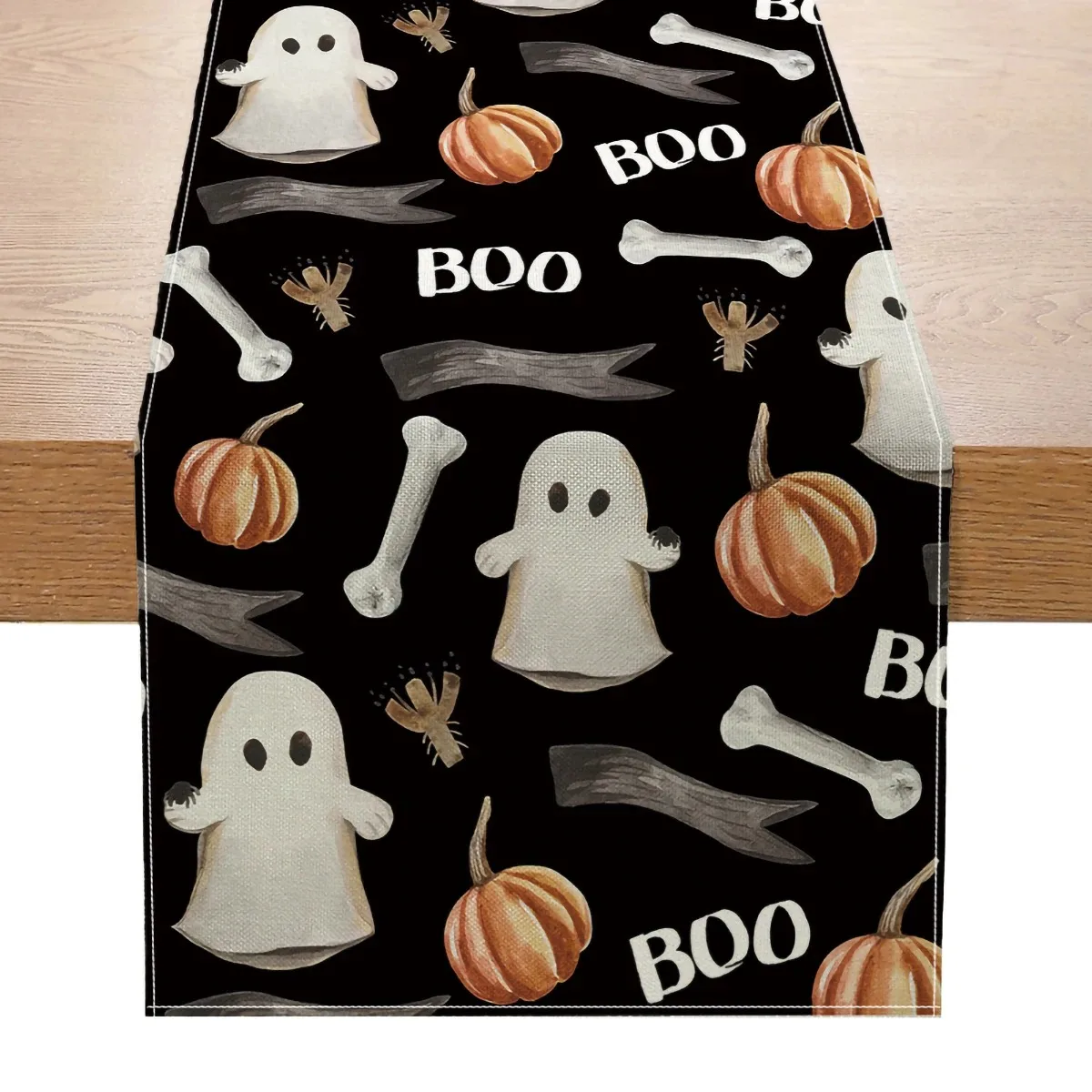 Halloween Table Runners Happy Halloween Decor For Home Kitchen Table Decor Runner Trick Or Treat Pumpkin Horror Party Supplies