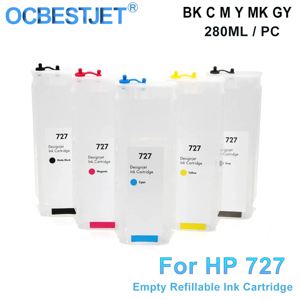 For HP 727 280ML Ink Cartridge Without Chip For HP Designjet T920 T2500 T930 T1530 T2530 T1500 Printer Empty Ink Cartridge