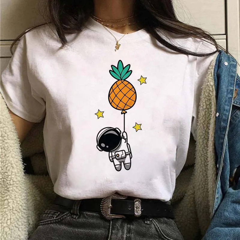 Harajuku Funny 90s Girl Moon Women T Shirt Cartoon Graphic Printed Black Ladies T-shirt Casual Woman Shirt Kawaii Tee Shirt