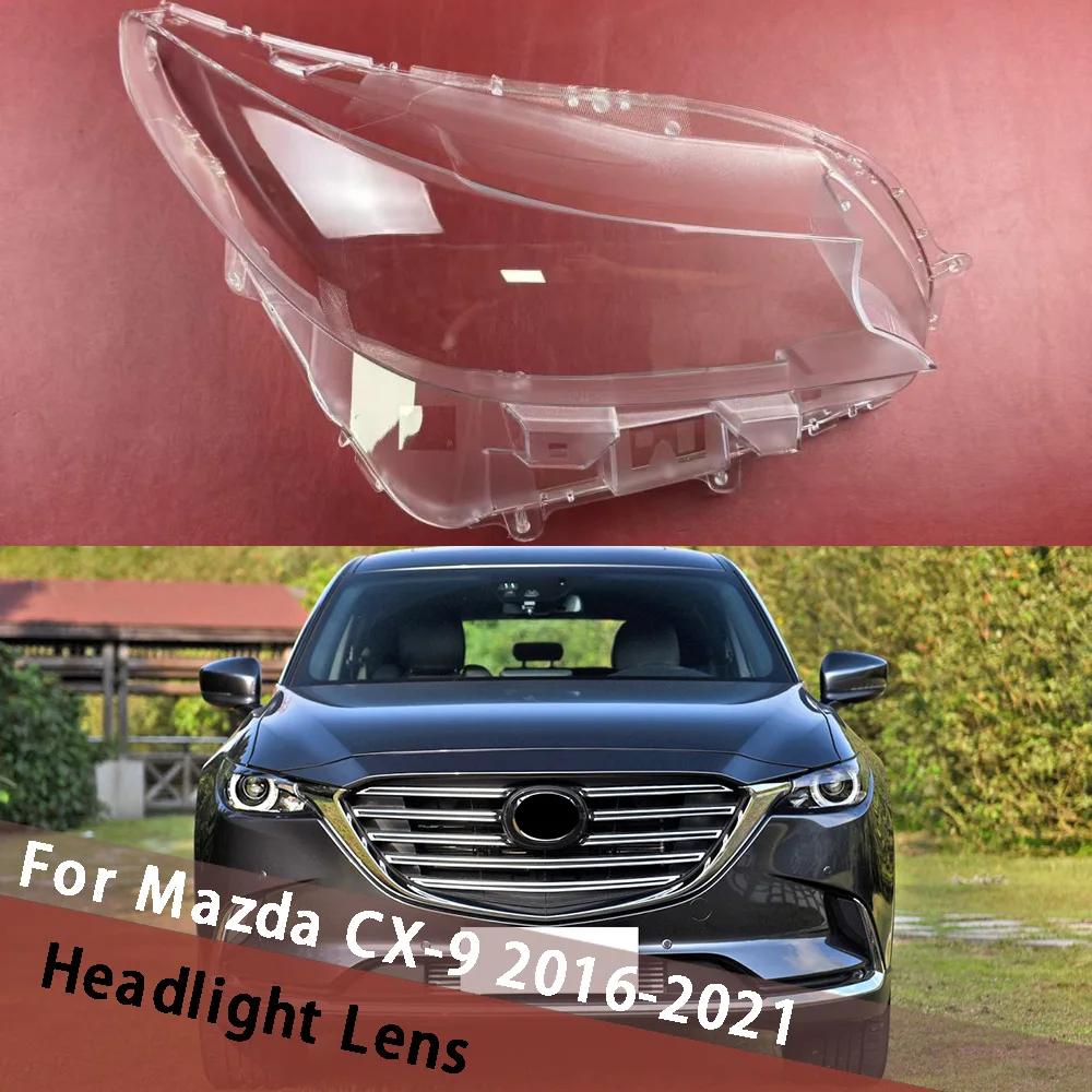 

For Mazda CX-9 2016 2020 2021 Car Accessories Headlight Lens Cover Transparent Lampshade Headlamp Shell Plexiglass Replace