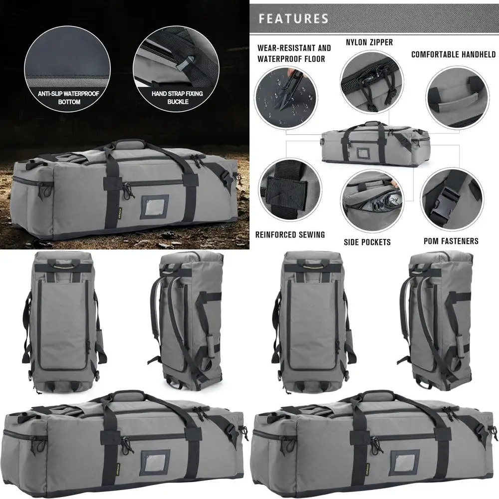 

Большая дорожная и спортивная сумка-дафл - водонепроницаемый полиэстер, скрытые ремни, отделение для обуви, для мужчин и женщин