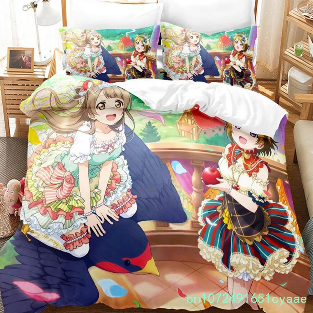 3D Printed Anime Kawaii Girs Love Live! Bedding Set Single Twin Full Queen King Size Bed Set Adult Kid Bedroom Duvetcover Sets