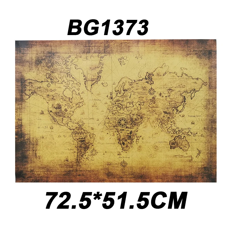 1 Pcs English poster Vintage decoration Student school stylistic teaching geography atlas Science fiction movie treasure map image 2