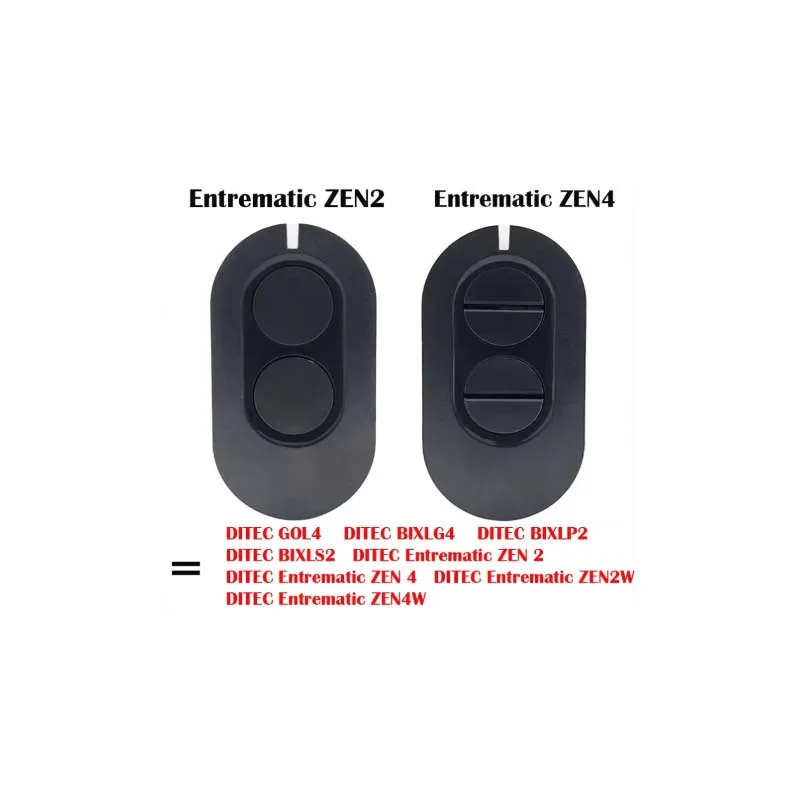 DITEC Entrematic ZEN 2 ZEN4 ZEN2W ZEN4W Gol4 BIXLG4 BIXLP2 BIXLS2 433MHz Rolling Code Transmitter Command