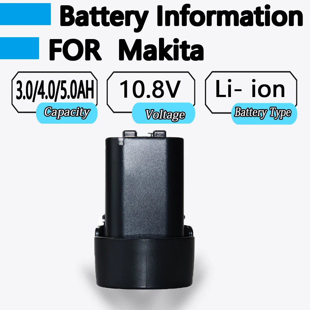 BL1013 For Makita 3.0/4.0/5.0Ah 10.8V Li- ion rechargeable battery replacement Power Tools BL1014 TD090D DF030D DF330D MUS052