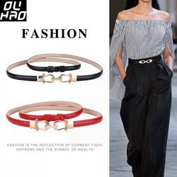 Korean Fashion Genuine Leather Gold Color Buckle Women Belt Casual Accessories Corset Adjustable Women Belt Luxury Design Brand