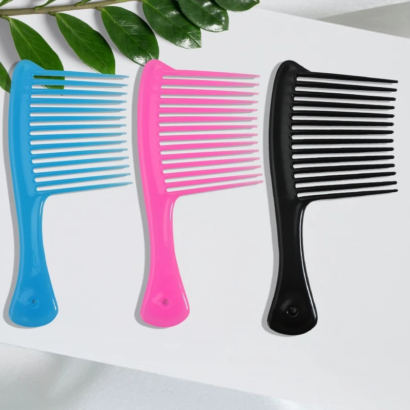 Big Size Wide Tooth Smooth Hairdressing Comb Wet Long Curly Hairbrush Salon Detangling Coarse Wide Spikes Hair Styling Tools 1Pc
