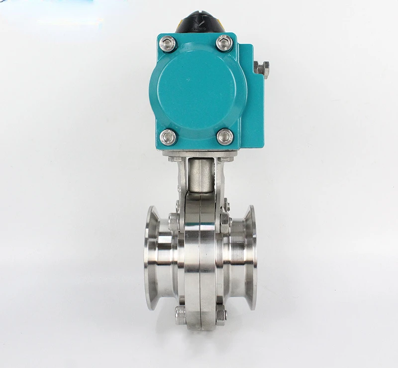 Sanitary Grade Quick Installation Pneumatic Butterfly Valve, Stainless Steel 304 Clamp Type Smooth Shut-off Valve, 16WSKD+PH