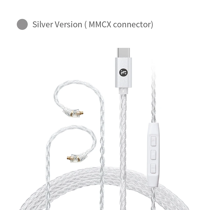アクセサリー CD-30 JCALLY TC30 Pro Silve 8 Cores 2Pin 0.78mm MMCX QDC KZ C Pin Type C