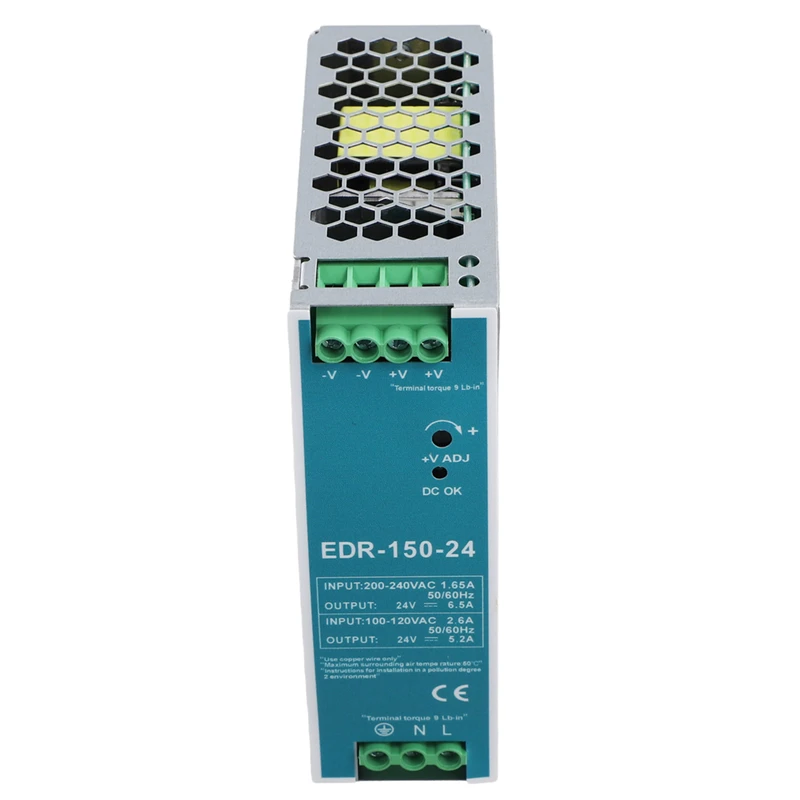 

EDR-150W-24V 24V 150W Din Rail Power Supply Ac-Dc Driver Voltage Regulator Power Suply 100V-240V