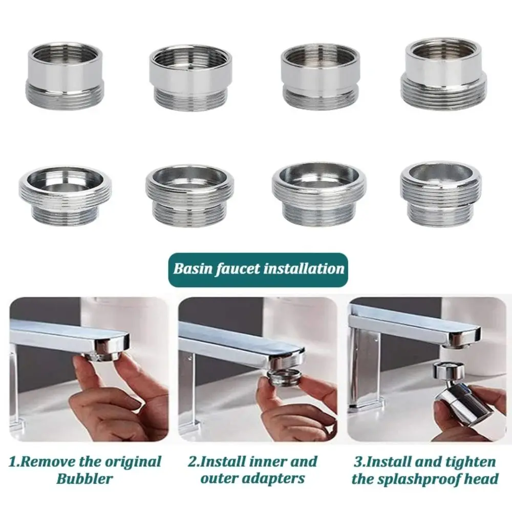 Bathroom Accessories 18/20/22/24mm To 22mm Water Filter Adapter With Washer Metal Faucet Connector Faucet Adapter Set Kitchen