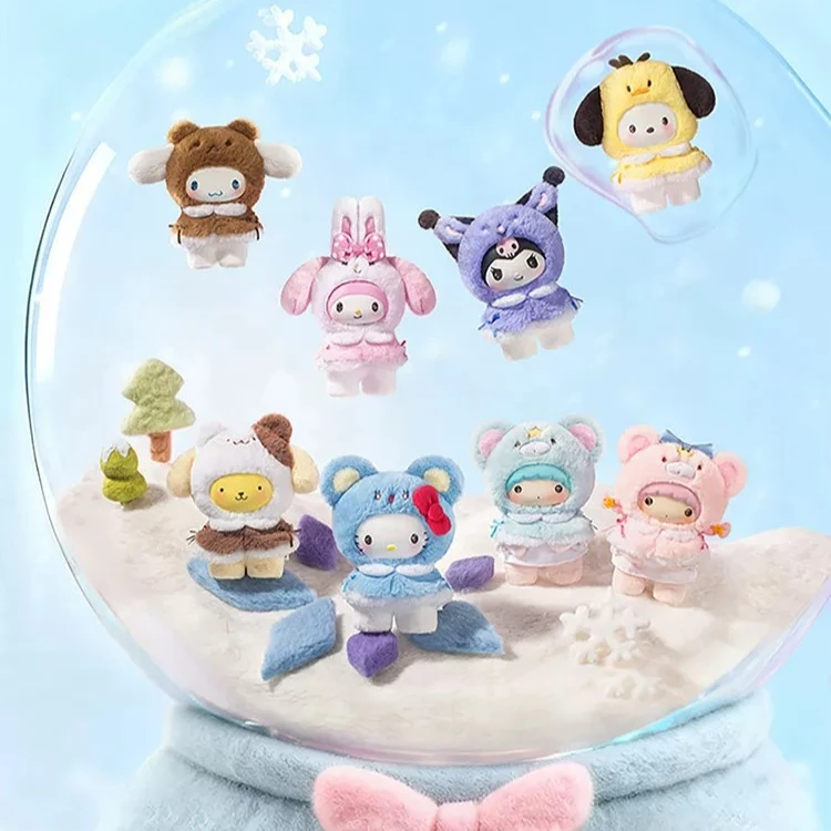 

Genuine Sanrio Family Hello Kitty Melody Cinnamoroll Small Cloak Series Enamel Plush Blind Box Pendant Bag Pendant Gift
