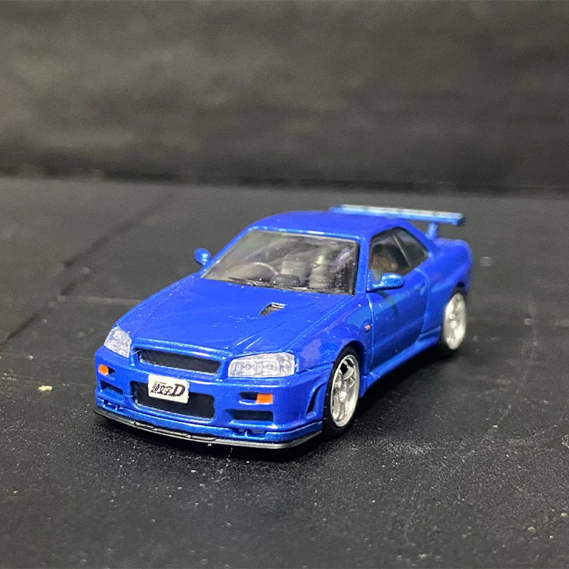 In Stock 1/64 Scale Nissan GTR R34 Car Alloy Diecast Vehicle Simulation Classic Model Toys Collection Gifts