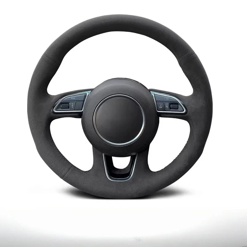 

Q5 Q3 индивидуальный автомобильный плетеный мягкий замшевый чехол на руль, противоскользящий чехол на руль автомобиля для Audi Q3 2013 2014 2015