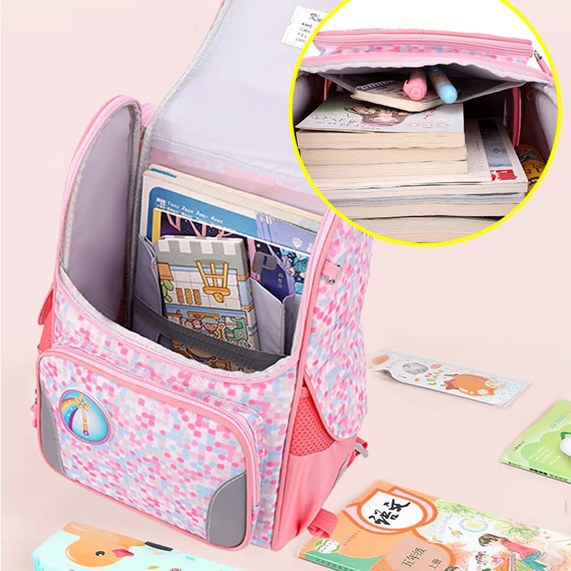 Girls school bag Kids backpack water proof Preschool Ages 6-18 Spine protection Reduce the burden Large capacity