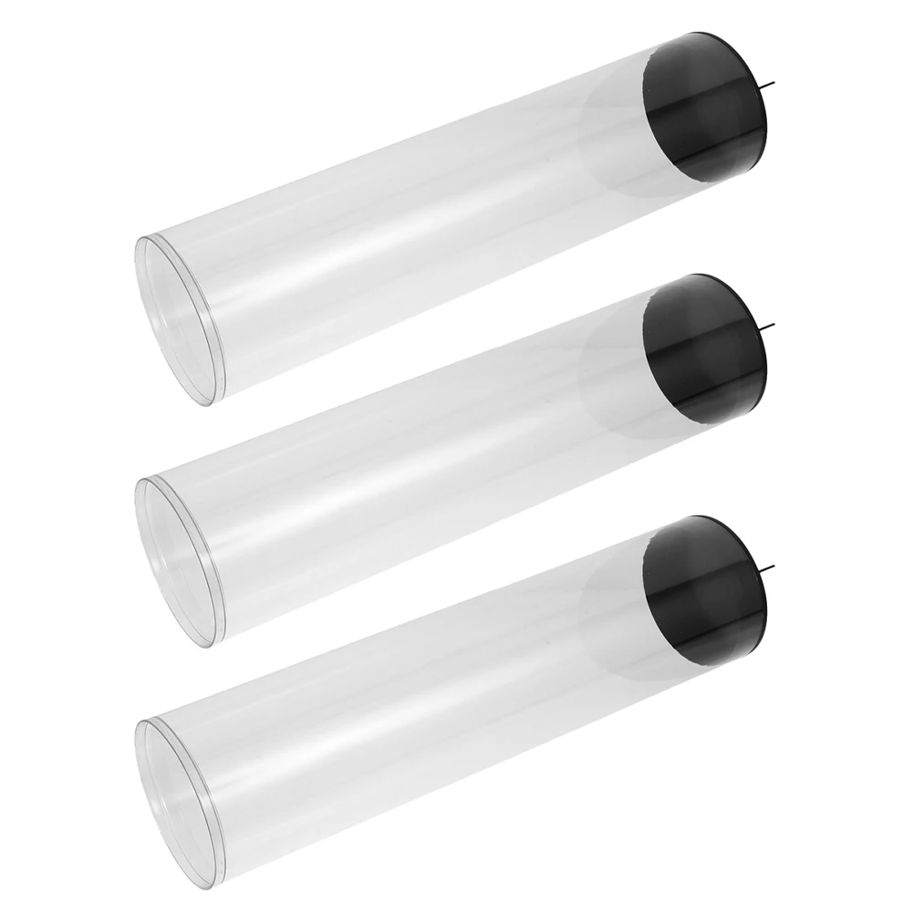 

3Pcs Clear Tennis Ball Storage Cylinder with Black Lid Uv Resistant PVC Holder Portable Training Accessories for Sports Players