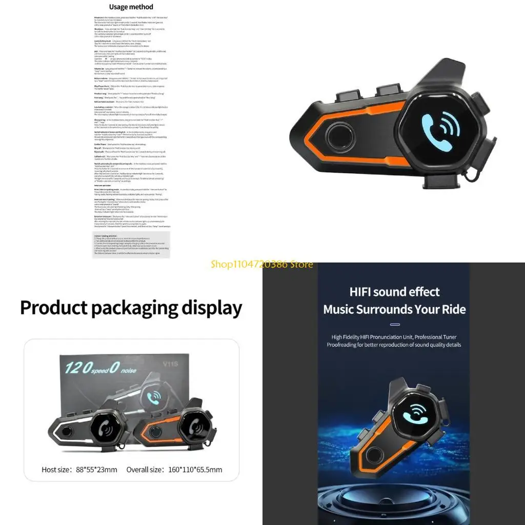 

K0EA Легкие мотоциклетные шлемы Гарнитура с синим зубом Водонепроницаемые наушники для шлемов с функцией шумоподавления для