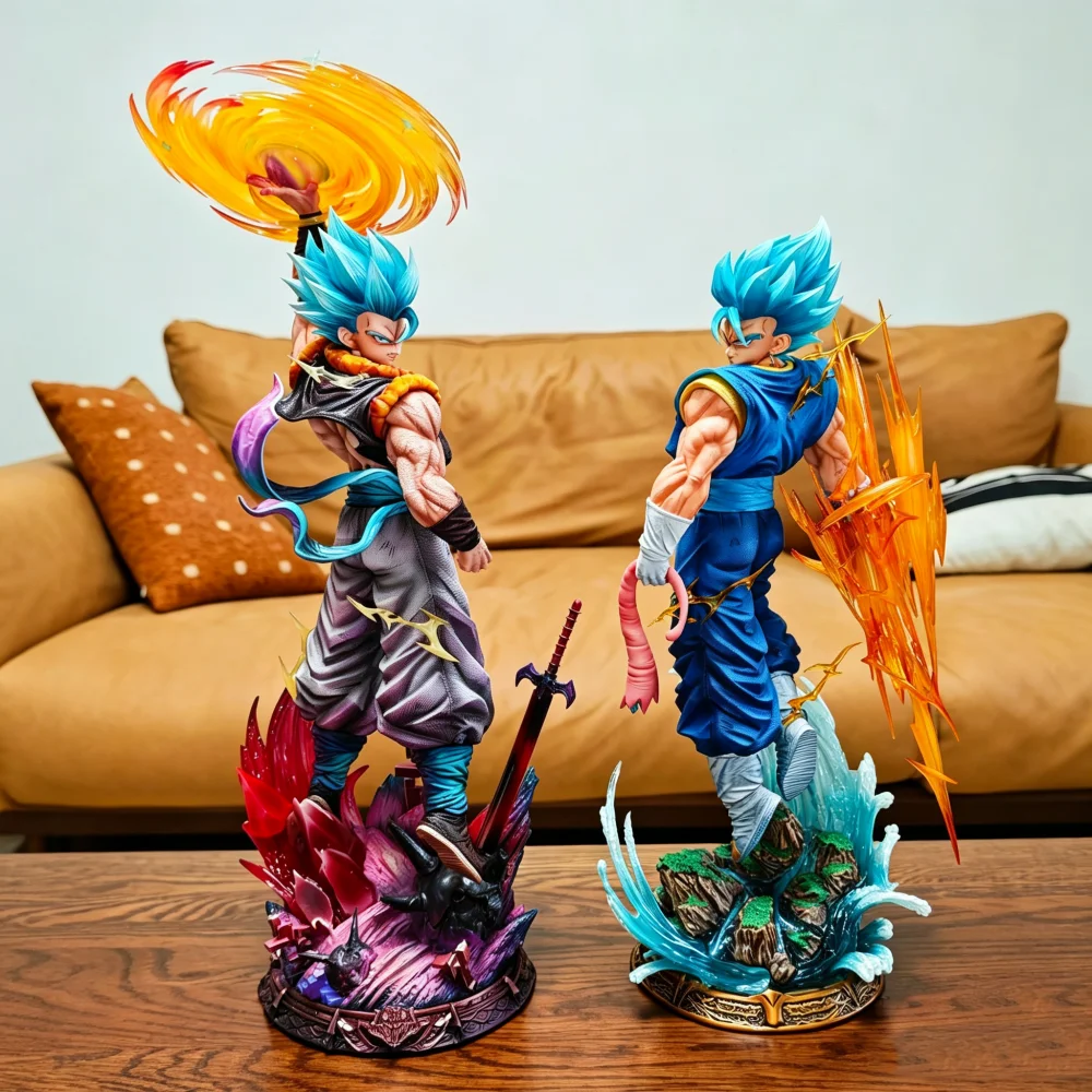 Jt Statue Dragon Ball Z Vegetto Figure 3 Heads Replace Super Saiyan 39.5cm/15.55inch Action Figures Collection Model Toys Gifts