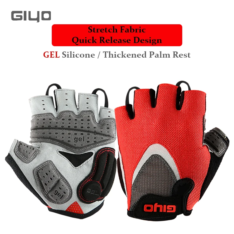 Guanti da ciclismo Giyo mezze dita GEL ispessito tessuto antiscivolo antiurto estate traspirante MTB Road Bike guanti senza dita