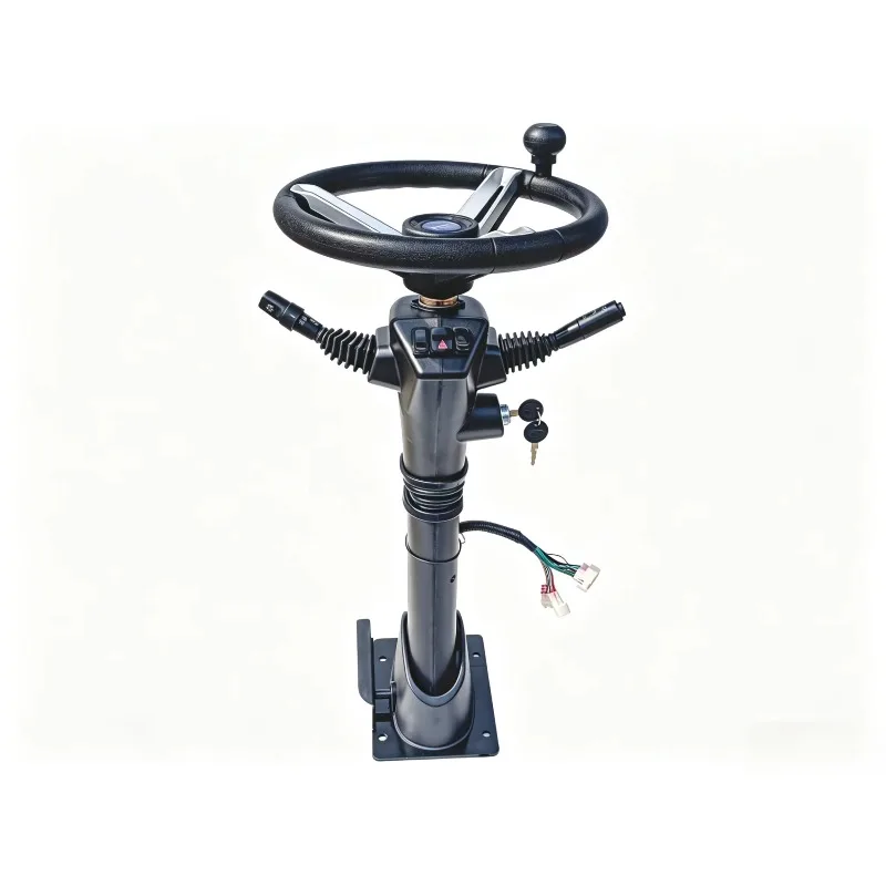 Two level adjustable steering device suitable for all agricultural and engineering machinery and customizable