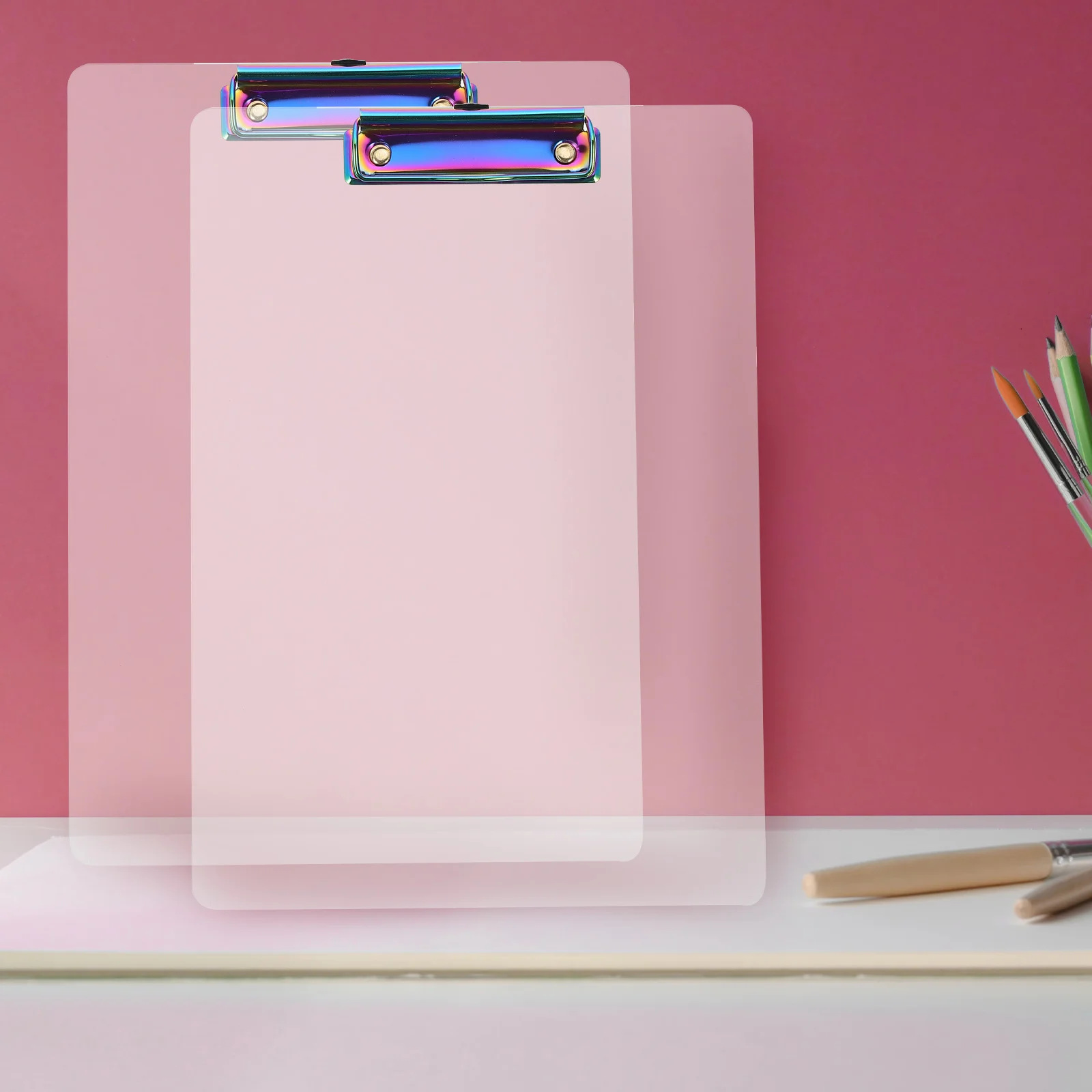 Multipurpose Transparent Folder Office Clear File Clipboard Acrylic Iron Writing Pad