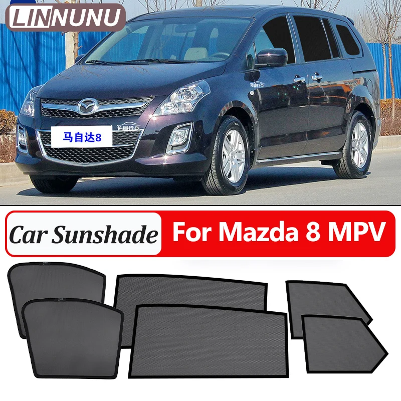 

LINNUNU Magnetic Car sunshade For Mazda 8 MPV Windows Mesh curtains Privacy Protection UV Blockin Summer Interior accessories