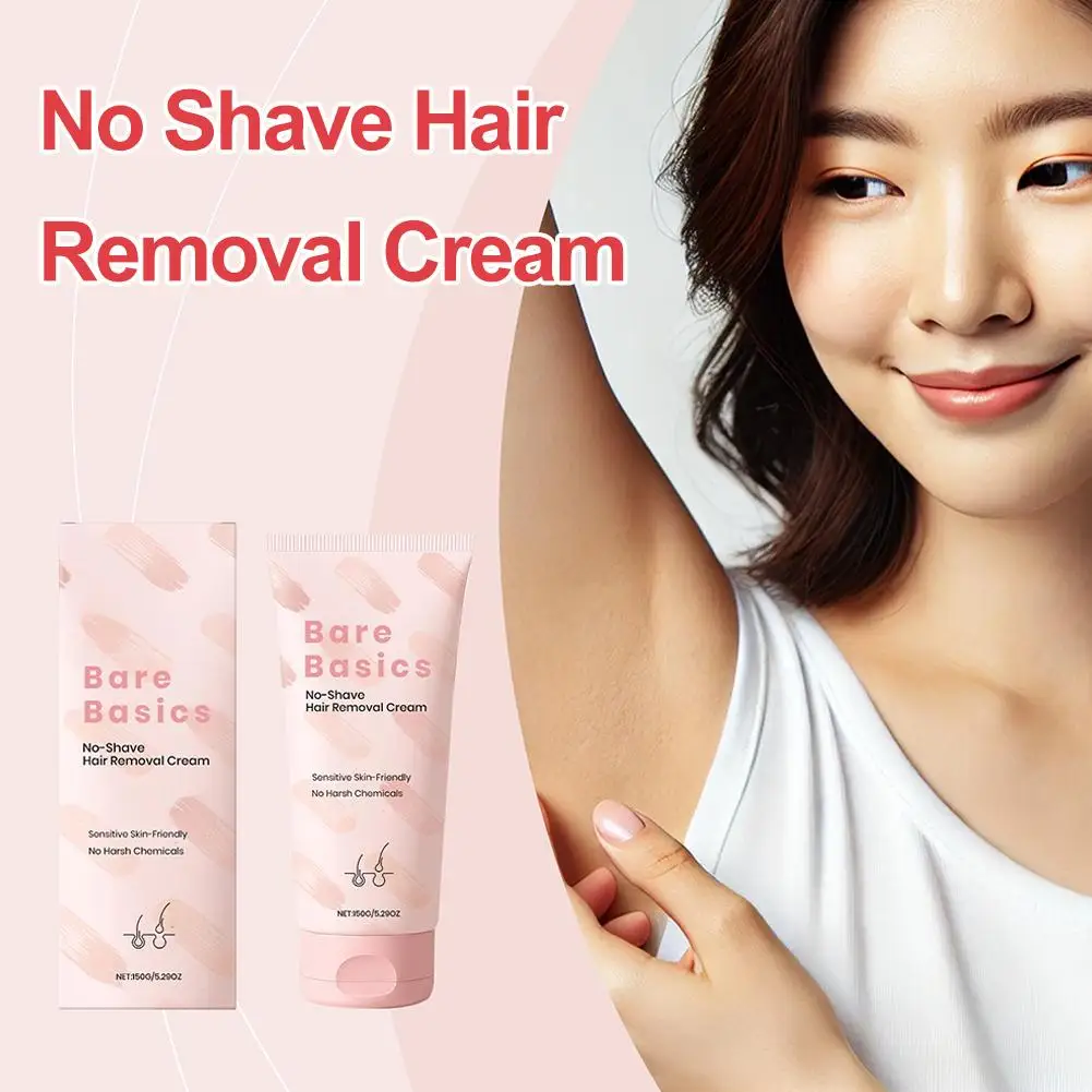 

No Shave Hair Removal Cream 150ml, Fast and Gentle, Effortless Hair Removal, Moisturizes Skin Painless Body Hair Remover Cream