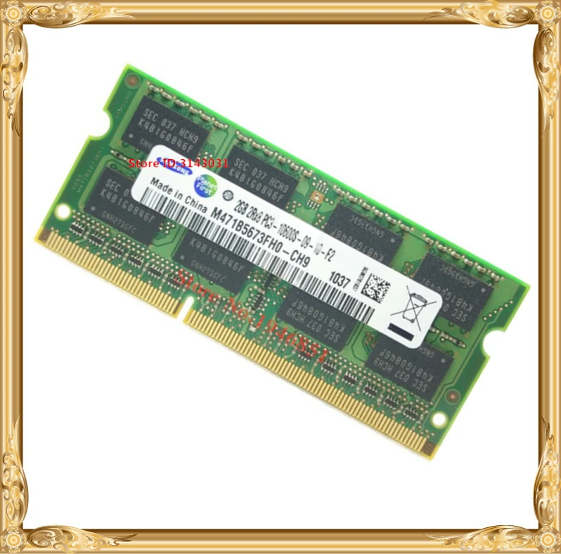 Mémoire d'ordinateur portable DDR3 2GB 1333MHz PC3-10600 ordinateur portable RAM 10600S 2G