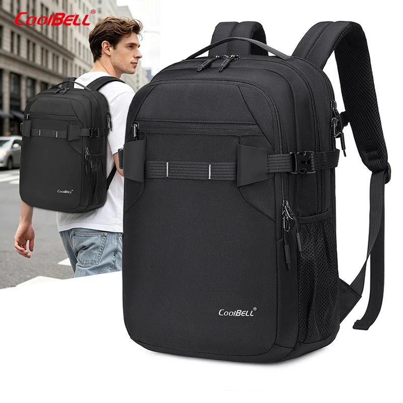 Men's Simple Business 15.6 Inch Computer Backpack Waterproof Shockproof Anti-fall Notebook Laptop Backpack for Office Travel