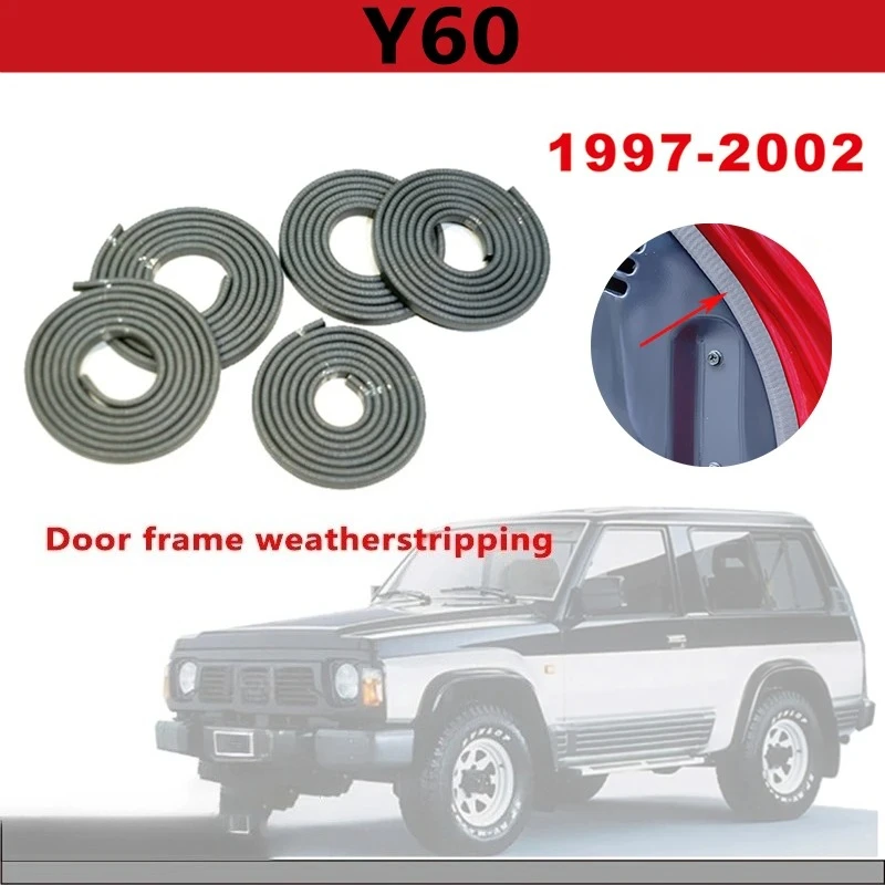 Adecuado para Nissan Patrol Y60, Protector de goma para borde de puerta, accesorios, marco de puerta Safari Y60, almohadilla de falda de goma