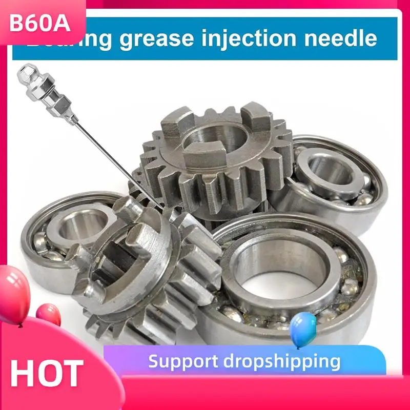 B60A 6Pcs Grease Needle Accessory Set Grease Injector Needle Tip Fitting Coupler For Small And Confined Spaces
