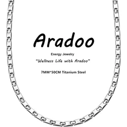 ARADOO Titanium Steel Magnetic Necklace Ultra Strength Column Magnetic Necklace for Neck Shoulder and Back with Jewelry Gift Box