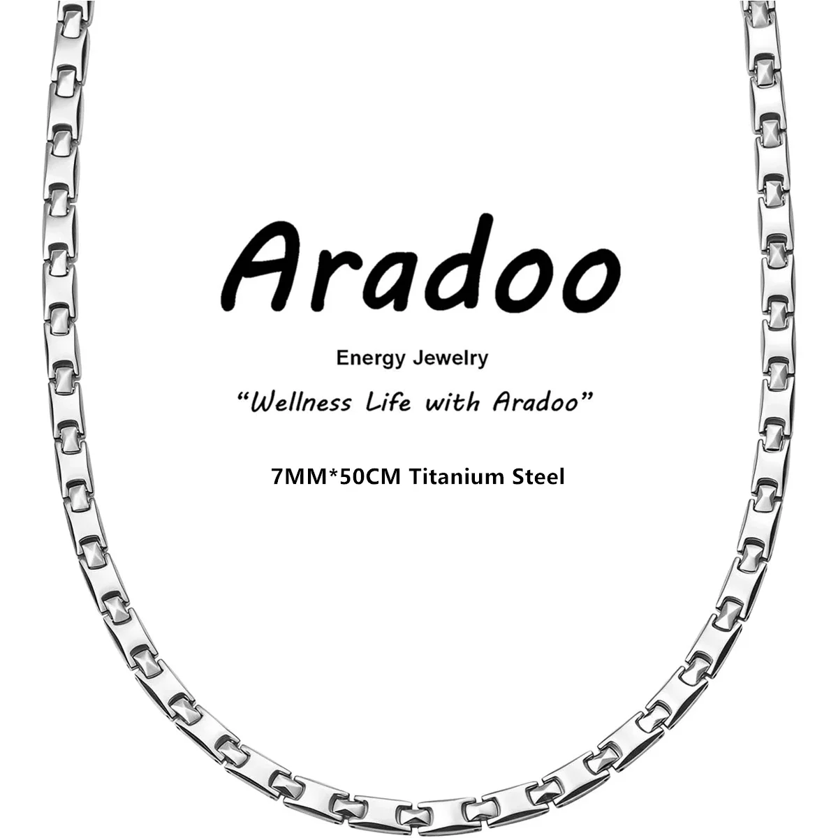 ARADOO Titanium Steel Magnetic Necklace Ultra Strength Column Magnetic Necklace for Neck Shoulder and Back with Jewelry Gift Box