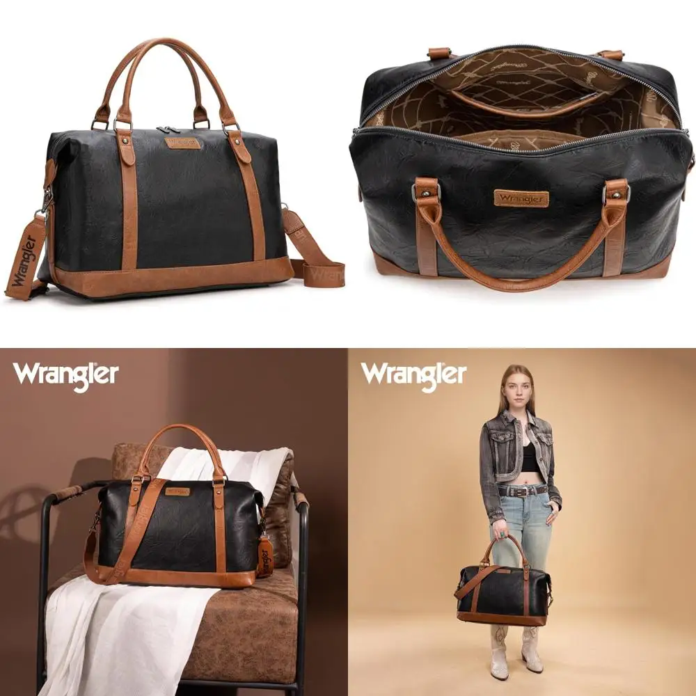 

Wrangler Duffel Bag Large Travel Weekender Bag for Women Waterproof Carry on Overnight Bag for Gym,Trips,Weekends